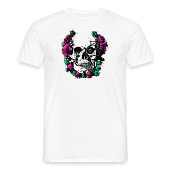 illustration skull made - Men's T-Shirt - white - Front - AI Model Male 178 dark (178cm)