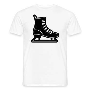 Patin à glace - T-shirt homme - blanc - Devant - AI Model Male 178 dark (178cm)