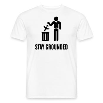 Stay Grounded - Avoid Flights / No Air Travel! (B) - Men's T-Shirt - white - Front - AI Model Male 178 dark (178cm)