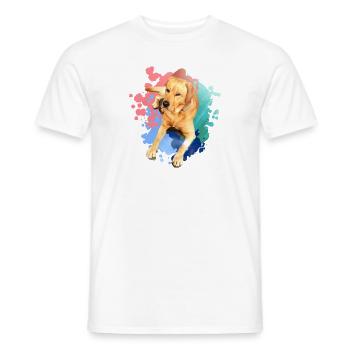 Labrador, Golden Retriever, graffit, painting - Men's T-Shirt - white - Front - AI Model Male 178 dark (178cm)