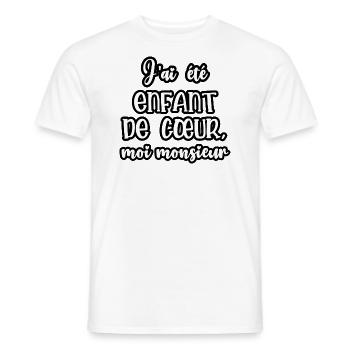 j'ai été enfant de cœur moi monsieur - T-shirt homme - blanc - Devant - AI Model Male 178 dark (178cm)
