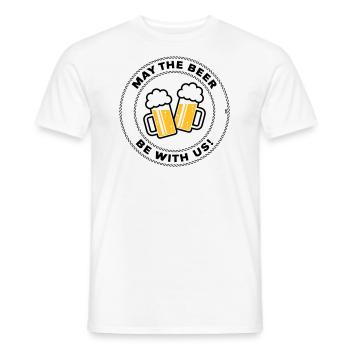 May The Beer Be With Us! (Spruch / 3C / POS) - Männer T-Shirt - Weiß - Vorne - AI Model Male 178 dark (178cm)