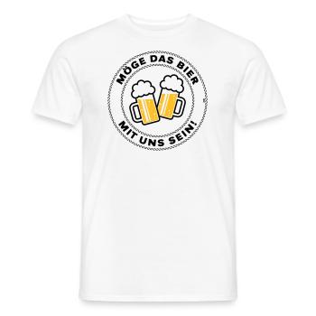 Möge Das Bier Mit Uns Sein! (Spruch / 3C / POS) - Männer T-Shirt - Weiß - Vorne - AI Model Male 178 dark (178cm)