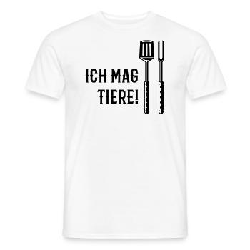 Ich Mag Tiere! (Grillbesteck / Black) - Männer T-Shirt - Weiß - Vorne - AI Model Male 178 dark (178cm)