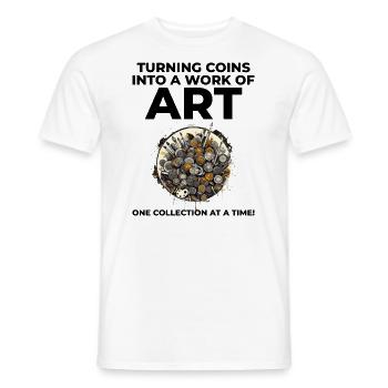 Coin Collecting Collector Numismatic Numismatist - Men's T-Shirt - white - Front - AI Model Male 178 dark (178cm)