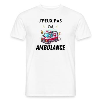 J peux pas j ai ambulance - T-shirt homme - blanc - Devant - AI Model Male 178 dark (178cm)