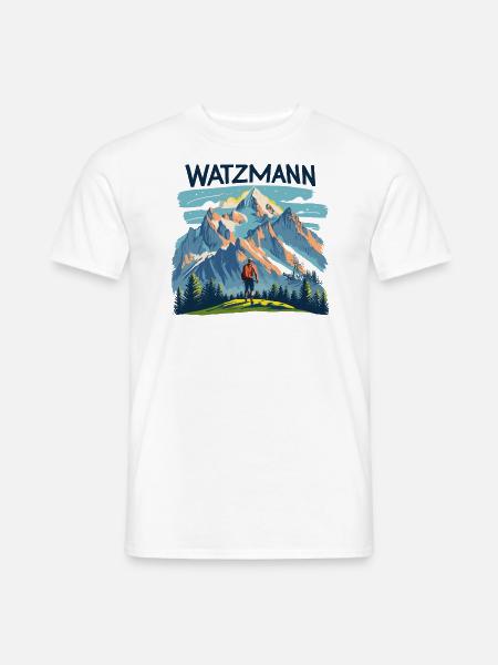 Berg Watzmann Faszination - Bayerischen Alpen - Männer T-Shirt - Weiß
