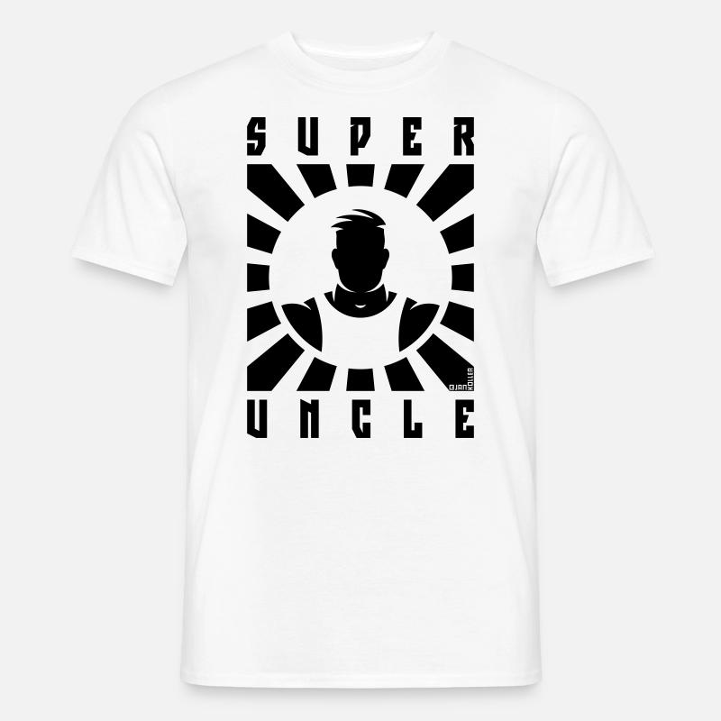 Super Uncle (Strahlen / Black) - Männer T-Shirt - Weiß