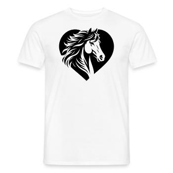 Coeur de tête de cheval - T-shirt homme - blanc - Devant - AI Model Male 178 dark (178cm)