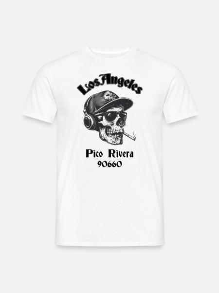 LA Pico Rivera Skull T-Shirt !!! - Männer T-Shirt - Weiß