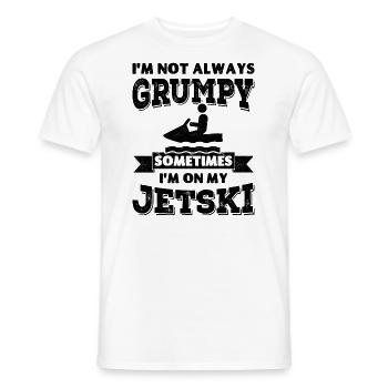 Ich bin nicht immer mürrisch, manchmal bin ich auf meinem Jetski - Männer T-Shirt - Weiß - Vorne - AI Model Male 178 dark (178cm)
