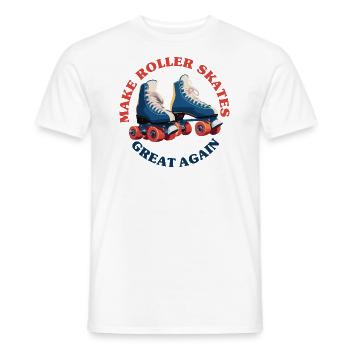 Redonner de l’éclat aux patins à roulettes - T-shirt homme - blanc - Devant - AI Model Male 178 dark (178cm)