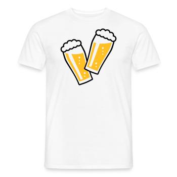 2 Biergläser Stoßen An (Bier / Willibecher / 2C) - Männer T-Shirt - Weiß - Vorne - AI Model Male 178 dark (178cm)