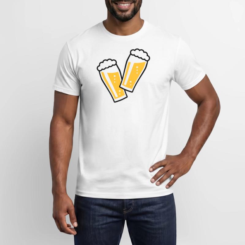 2 Biergläser Stoßen An (Bier / Willibecher / 2C) Männer T-Shirt