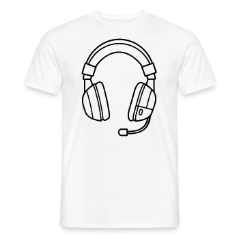 Gaming headset - Men's T-Shirt - white - Front - AI Model Male 178 dark (178cm)