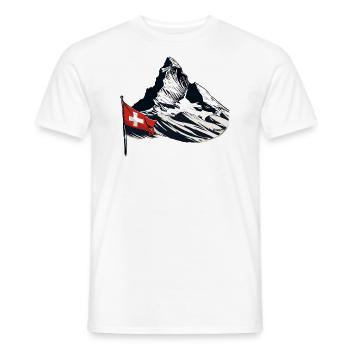 Mount Matterhorn Horu Alps Hiking Climbing - Men's T-Shirt - white - Front - AI Model Male 178 dark (178cm)