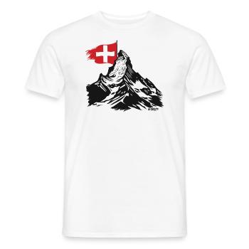 Horu - Cervin - Zermatt - T-Shirt - T-shirt homme - blanc - Devant - AI Model Male 178 dark (178cm)