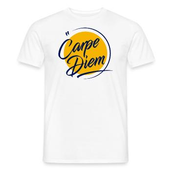 Badge Vintage Carpe Diem - Men's T-Shirt - white - Front - AI Model Male 178 dark (178cm)
