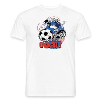 Looney Tunes Bugs Bunny Football Design Goal! - Men's T-Shirt - white - Front - AI Model Male 178 dark (178cm)
