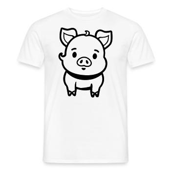 pig - Men's T-Shirt - white - Front - AI Model Male 178 dark (178cm)