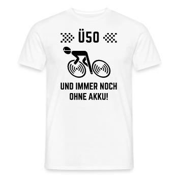 Ü50 Und Immer Noch Ohne Akku! (Fahrrad Rennrad B) - Männer T-Shirt - Weiß - Vorne - AI Model Male 178 dark (178cm)