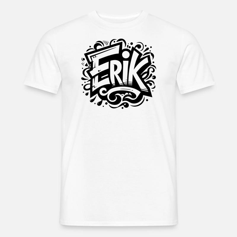 Erik Name Vorname Graffiti - Männer T-Shirt - Weiß