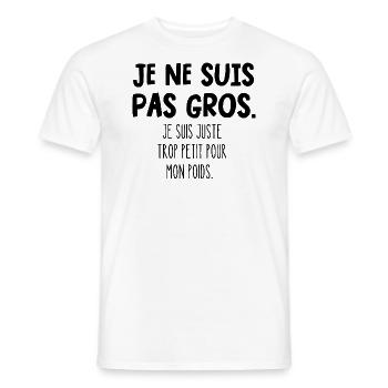 je ne suis pas gros - T-shirt homme - blanc - Devant - AI Model Male 178 dark (178cm)