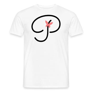 Lettre P Papillon Lettre - T-shirt homme - blanc - Devant - AI Model Male 178 dark (178cm)