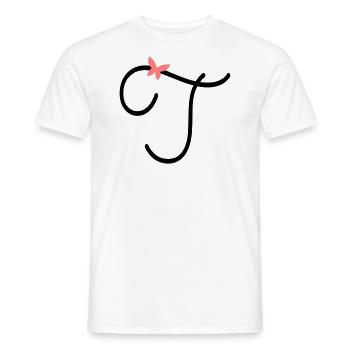 Lettre T Papillon Lettre - T-shirt homme - blanc - Devant - AI Model Male 178 dark (178cm)