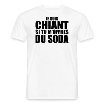 Man who adores: Soda. Funny Design Humor - Men's T-Shirt - white - Front - AI Model Male 178 dark (178cm)