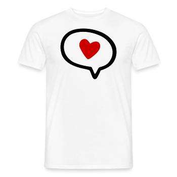 Speech bubble with heart - Men's T-Shirt - white - Front - AI Model Male 178 dark (178cm)