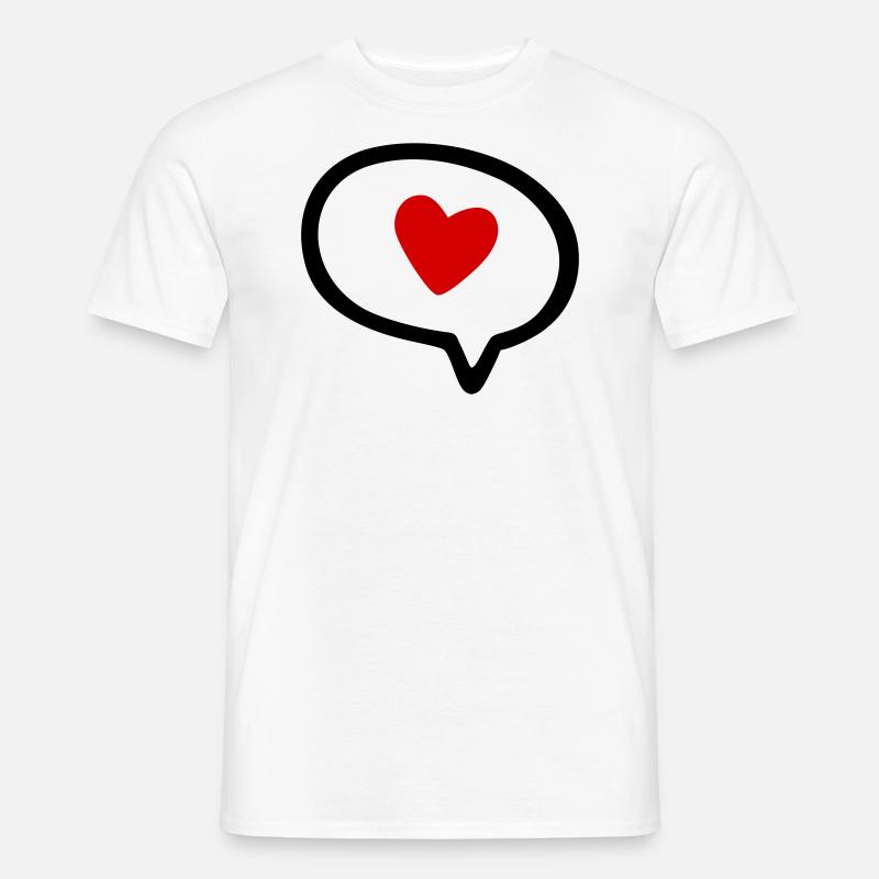Sprechblase mit Herz - Männer T-Shirt - Weiß
