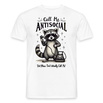Antisocial - Men's T-Shirt - white - Front - AI Model Male 178 dark (178cm)