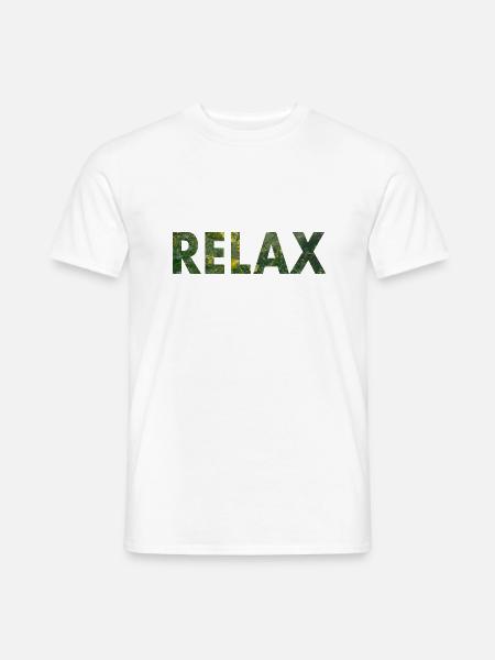 RELAX-Wort mit Foto - Männer T-Shirt - Weiß