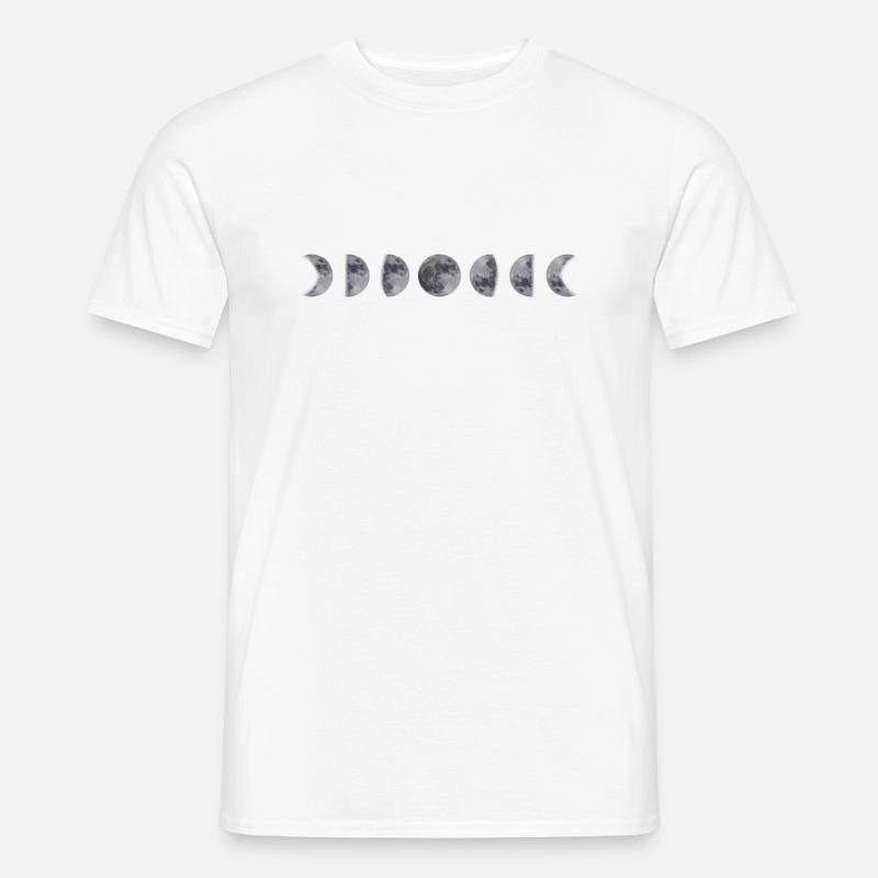 Mond Phasen - Männer T-Shirt - Weiß