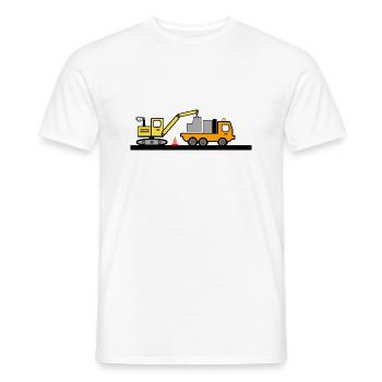 Bagger - Männer T-Shirt - Weiß - Vorne - AI Model Male 178 dark (178cm)