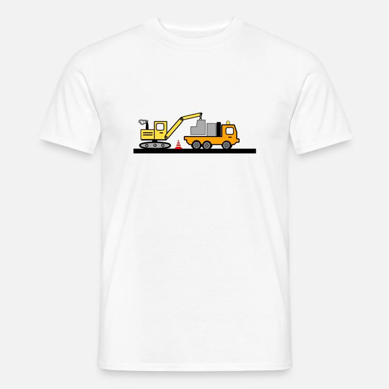 Bagger - Männer T-Shirt - Weiß
