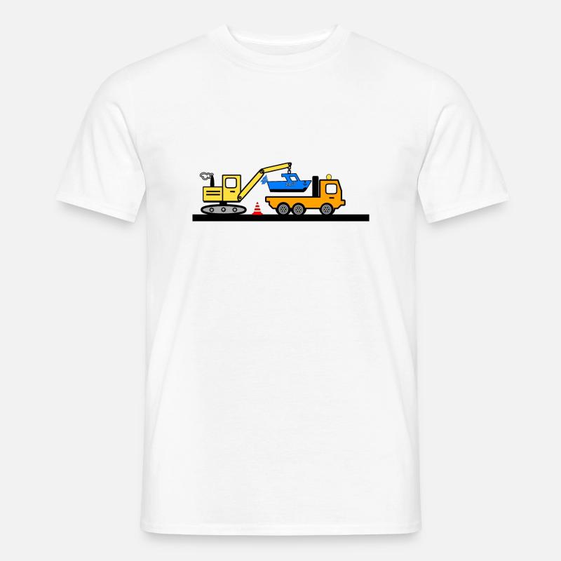 Bagger - Männer T-Shirt - Weiß
