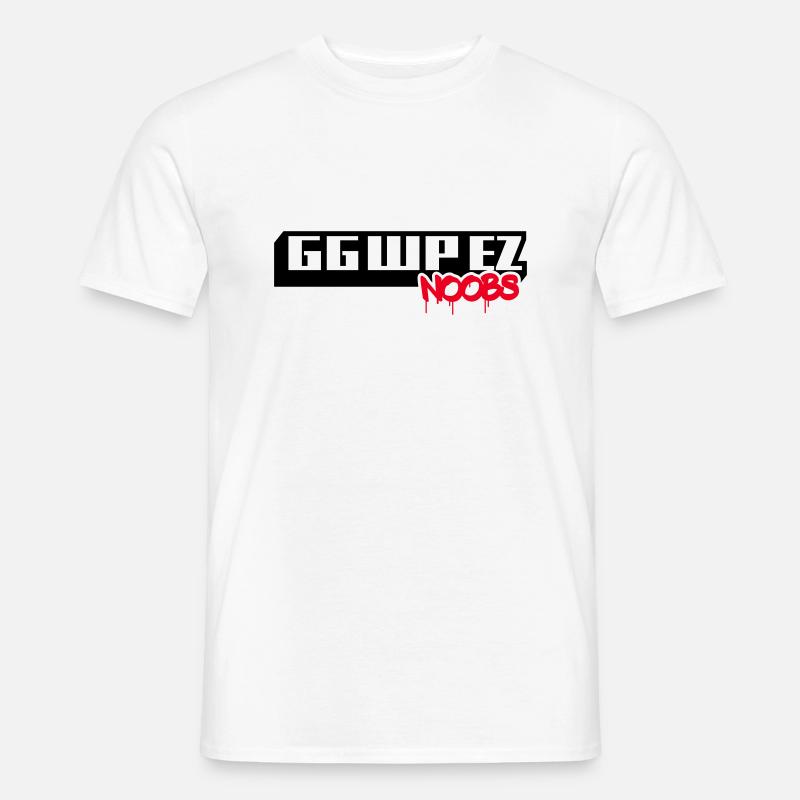 GG WP EZ NOOBS - Männer T-Shirt - Weiß