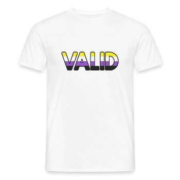 VALID enby: non-binary people are valid pride flag - Men's T-Shirt - white - Front - AI Model Male 178 dark (178cm)