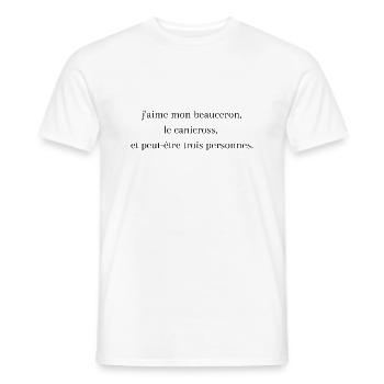 j'aime mon beauceron, le canicross et peut être 3 - T-shirt homme - blanc - Devant - AI Model Male 178 dark (178cm)