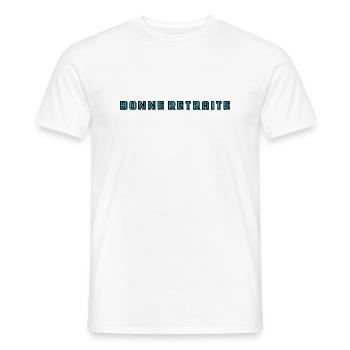 RETIREMENT. RETIREMENT. RETIRED. RETIREMENT - Men's T-Shirt - white - Front - AI Model Male 178 dark (178cm)