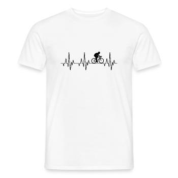 Herzschlag EKG Fahrrad Radsport Zweirad Sport - Männer T-Shirt - Weiß - Vorne - AI Model Male 178 dark (178cm)
