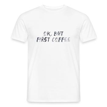 ok premier café café disant police petit déjeuner - T-shirt homme - blanc - Devant - AI Model Male 178 dark (178cm)