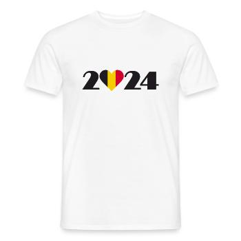 I love Belgium 2024, Vacances en Belgique 2024 - T-shirt homme - blanc - Devant - AI Model Male 178 dark (178cm)