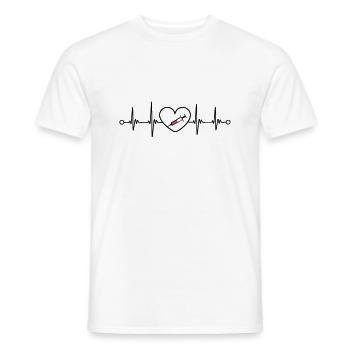 Vaccin Virus Covid Cardiaque Puls Design - T-shirt homme - blanc - Devant - AI Model Male 178 dark (178cm)
