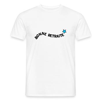 retirement. HAPPY RETIREMENT. HAPPY RETIREMENT - Men's T-Shirt - white - Front - AI Model Male 178 dark (178cm)