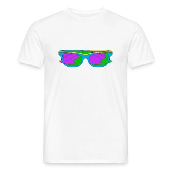 Neonbrille Trippy Techno Color - Männer T-Shirt - Weiß - Vorne - AI Model Male 178 dark (178cm)