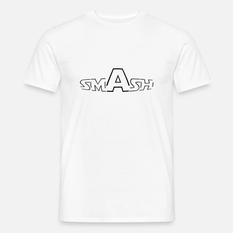 WHITE - SMASH IT - Männer T-Shirt - Weiß
