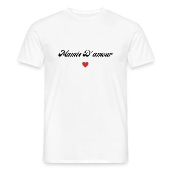 mamie d'amour - T-shirt homme - blanc - Devant - AI Model Male 178 dark (178cm)